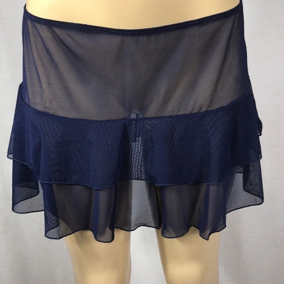 Under the Sun Mesh Ruffle Skirt Mesh Blue Skirt Size Extra Large New Without Tag - Picture 1 of 2